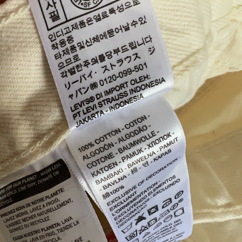 NWT LEVI'S 501 High Rise Button Fly Shorts With Butterfly Detail Size 28 - Picture 7 of 8